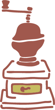 コーヒーミルのイラスト
